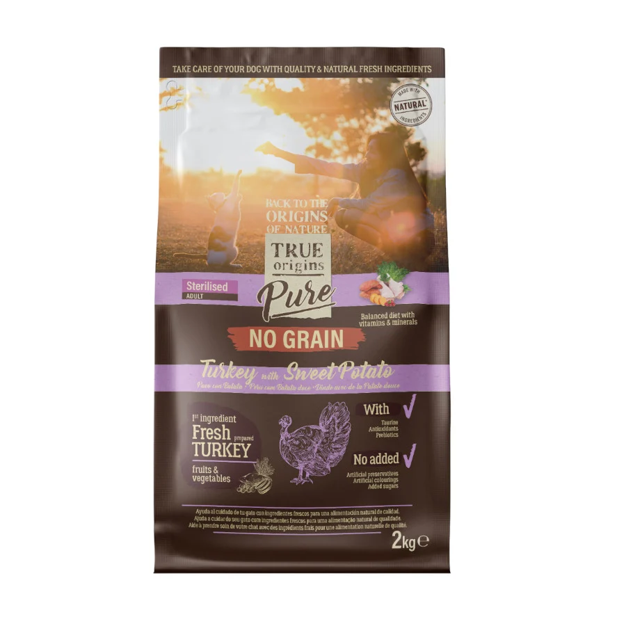 True Origins Pure Adult Sterilised Grain Free Ração de peru para gatos