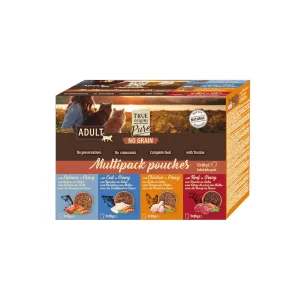 True Origins Pure Comida húmida de carne e peixe em saqueta para gatos – Multipack