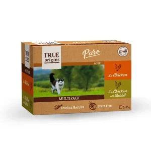 True Origins Pure Comida húmida de frango e coelho em lata para gatos