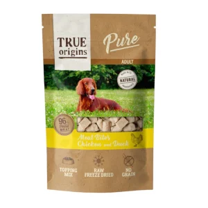 True Origins Pure Snacks Adult Liofilizado Frango e Pato para cães