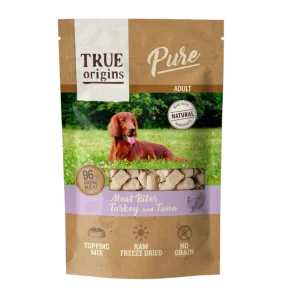 True Origins Pure Snacks Adult Liofilizado Peru e Atum para cães