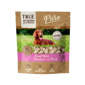 True Origins Pure Snacks Adult Liofilizados Frango e Vitela para cães