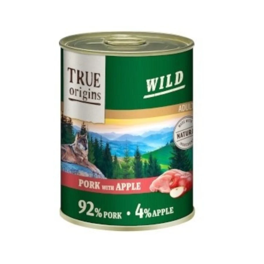 True Origins Wild Adult Comida húmida de Porco com Maçã em lata para cães