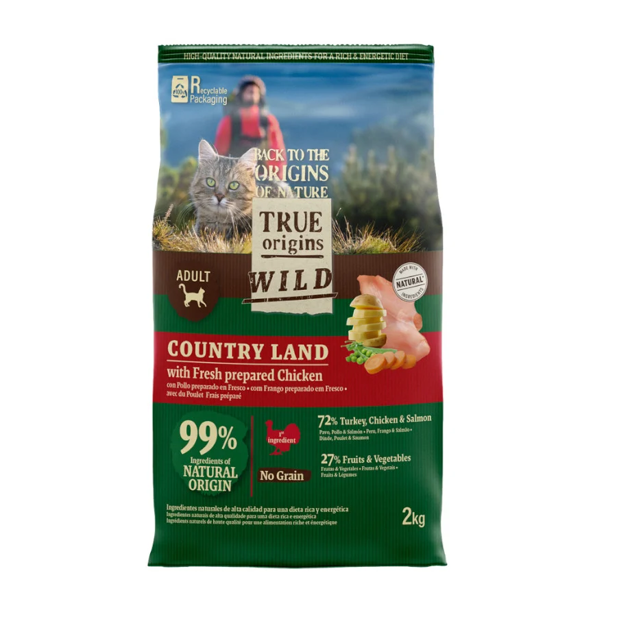 True Origins Wild Adult Frango e Peru Ração para gatos