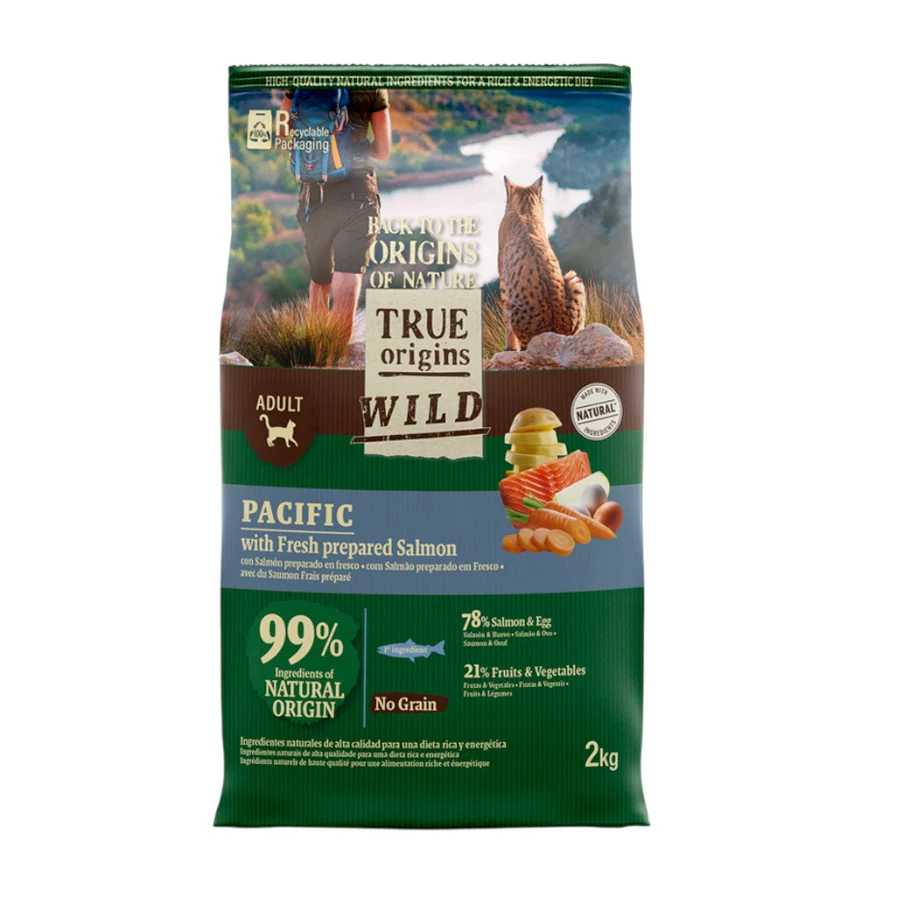 True Origins Wild Adult Pacific Salmão ração para gatos