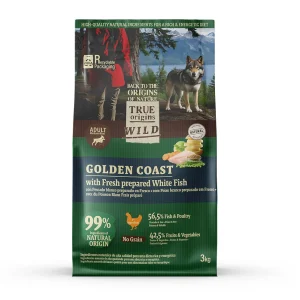 True Origins Wild Golden Coast ração de peixe branco para cães