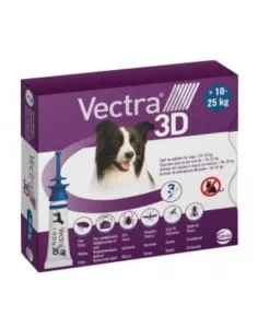 Vectra 3D para Cães 10 - 25 kg (3 pipetas): Desparasitante Externo Eficaz