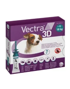 Vectra 3D para Cães 4 - 10 kg (3 pipetas): Desparasitante Externo Eficaz