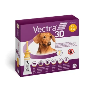 Vectra 3D – Pipetas antiparasitárias para cães 1,5-4 kg (3 pipetas)