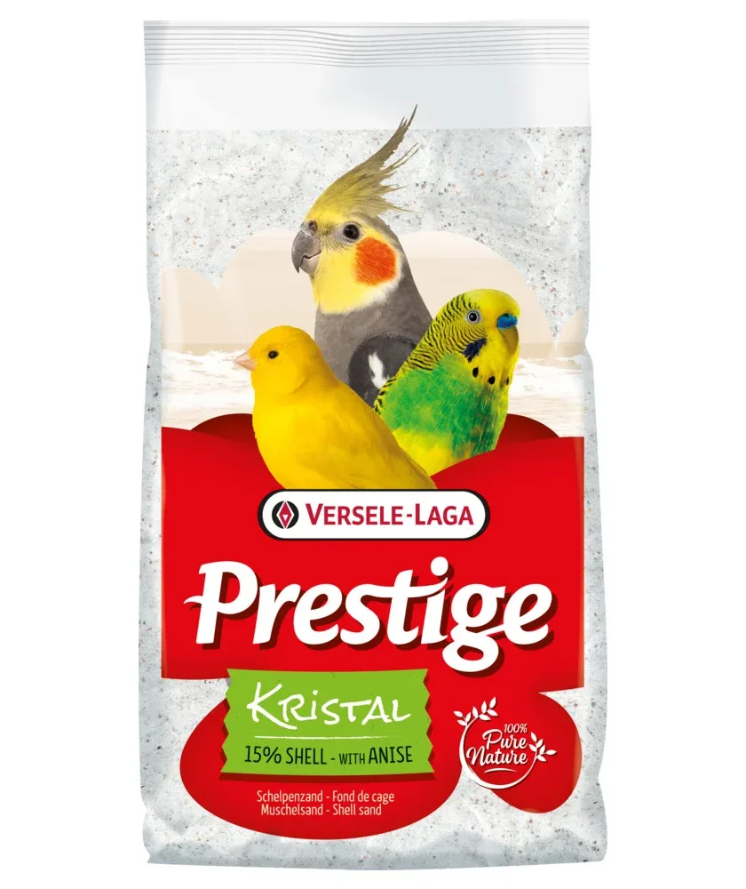Versele-Laga Prestige Kristal Shell Sand White – Areia de conchas para fundo de gaiola