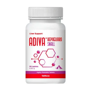 Vetnova Adiva Hepaguard – Suporte da função hepática para cães e gatos 30 comprimidos