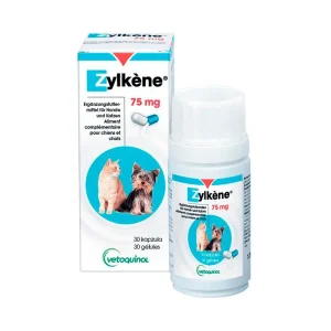 Vetoquinol Zylkene 30 cápsulas – Suplemento para situações de stress em cães e gatos