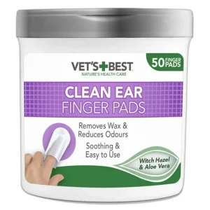 Vet’s Best Ear Relief Wipes Dedeiras para Limpeza dos Ouvidos de Cães