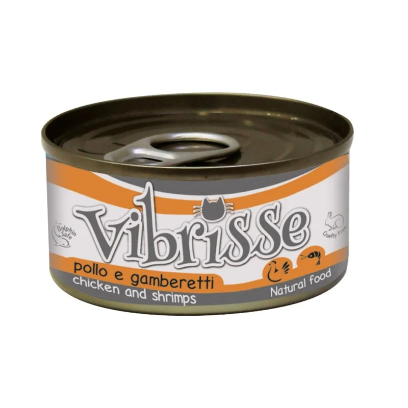Vibrisse Frango e Camarão 70g – Alimento húmido para gatos