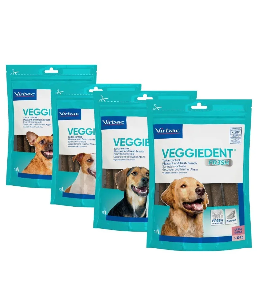 Virbac Veggiedent FR3SH – Snack dentário para cães