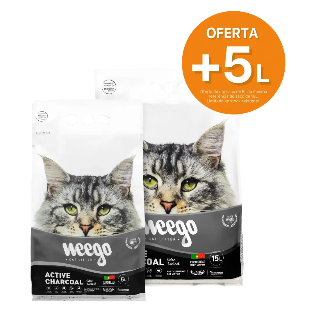 Weego Carvão Ativo Areia Aglomerante 15L + 5L Grátis