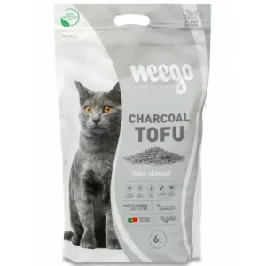 Weego Charcoal Tofu – Areia aglomerante de tofu para gatos com carvão ativado