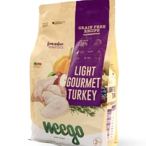 Weego Grain Free Light Gourmet Turkey – Alimento seco light sem cereais para cães