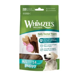 Whimzees Puppy M/L Snacks Dentários Naturais para cães