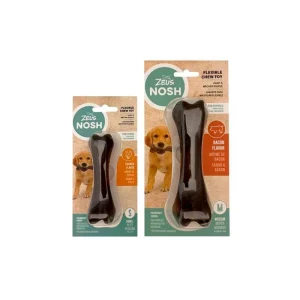Zeus Nosh Osso Flexível Sabor Bacon – Brinquedo de roer para cachorros e cães